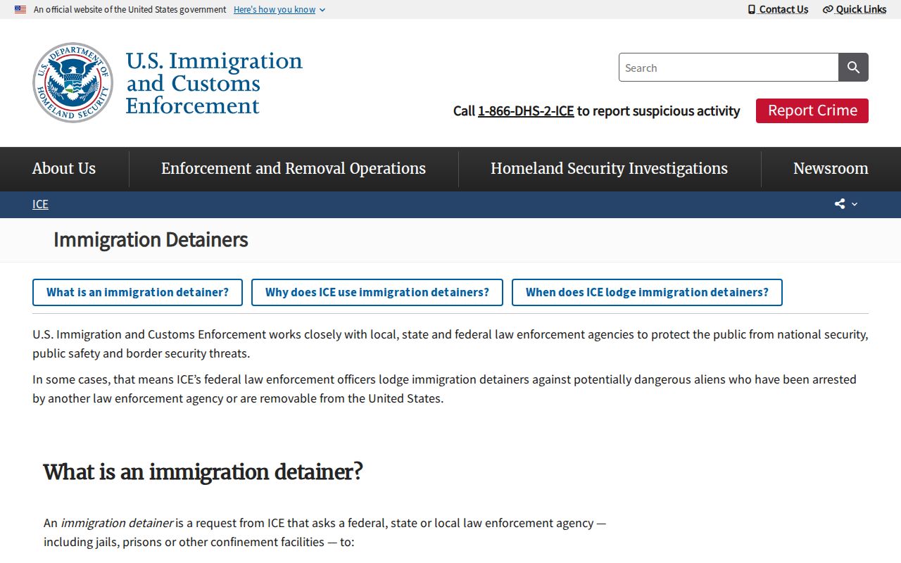 ICE detainer and 48-hour transfer rule after Hamilton County custody